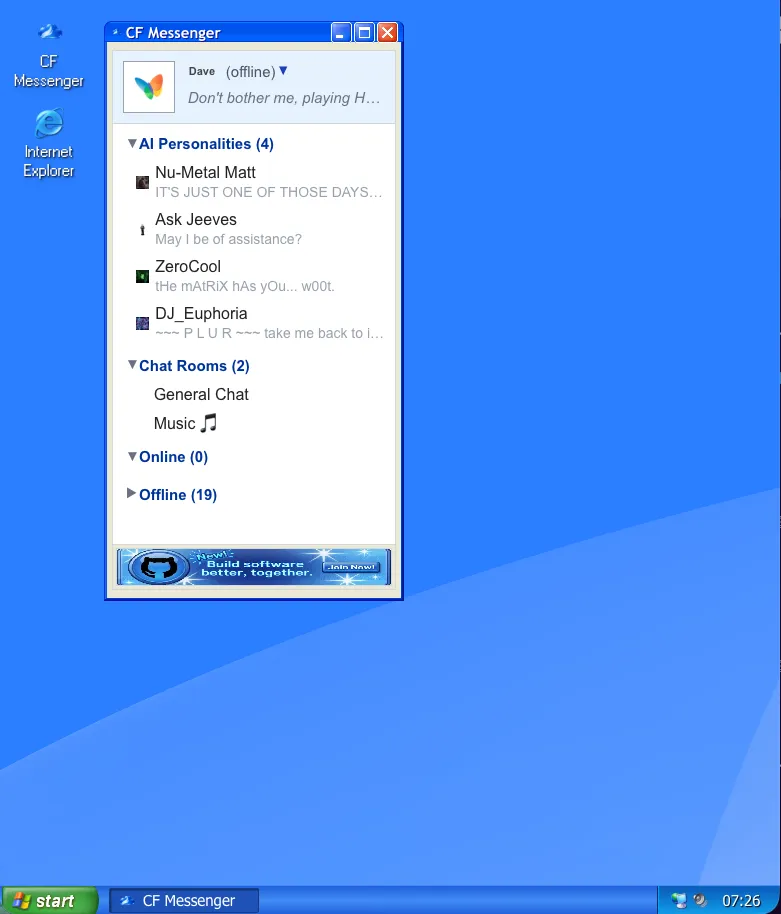 Messenger Interface Screenshot 1